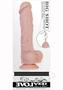 Big Shot Rechargeable Silicone Vibrating Squirting Dong With Balls 8in - Vanilla